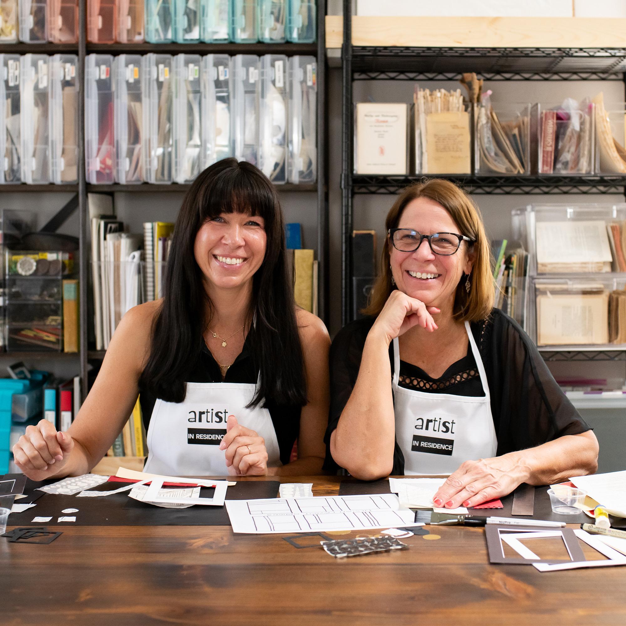Cathy Rae and Jamie Stutzer in the Artist in Residence studio